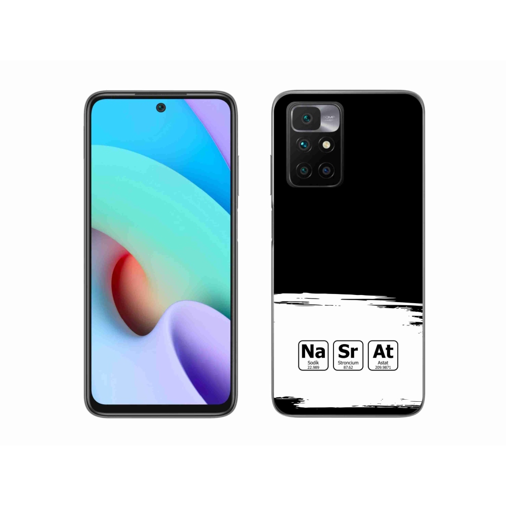 Gél borító mmCase a Xiaomi Redmi 10/Redmi 10 (2022) - kémiai elemek fehér és fekete háttérrel