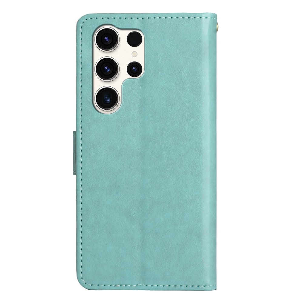Virágok könyv tok Samsung Galaxy S25 Ultra - teal - teal