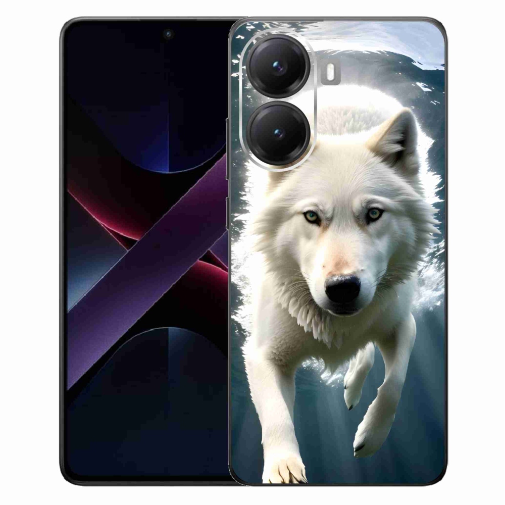 Gél borítás mmCase a Xiaomi Poco X7 Pro 5G számára - fehér farkas