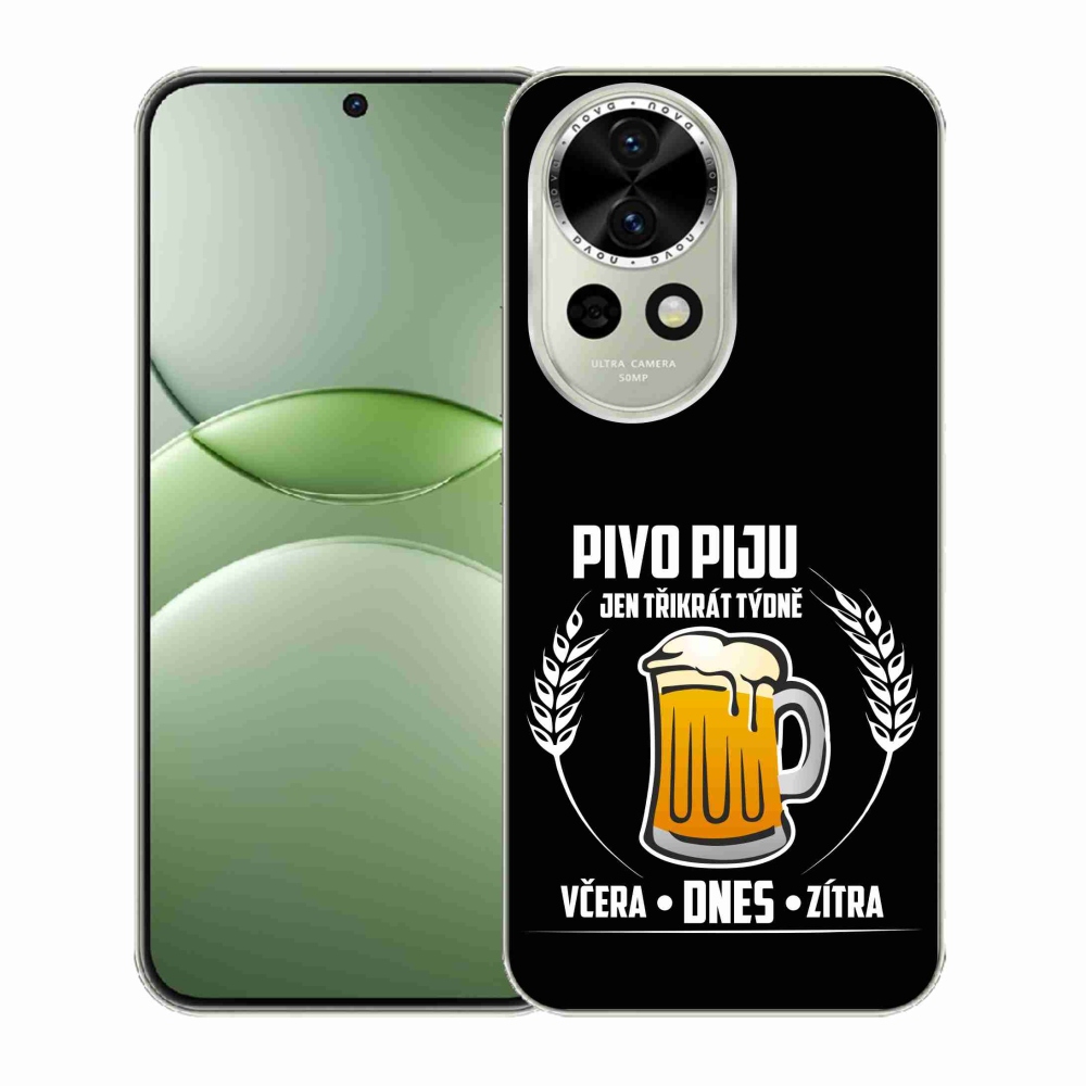 Gél borítás mmCase a Huawei Nova 13 5G készülékhez - sör motívum fekete háttérrel