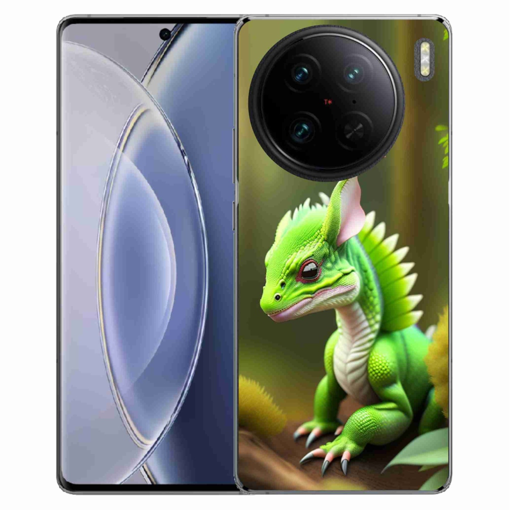 Zselés borítás mmCase a Vivo X90 Pro készülékhez - zöld sárkány