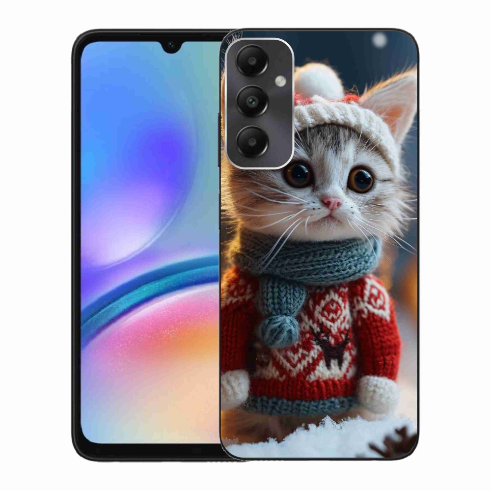 Gél borítás mmCase Samsung Galaxy A05s készülékhez - cica pulóverben