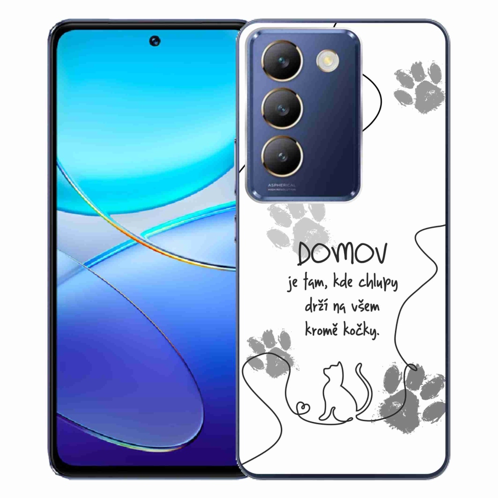 Gél borító mmCase a Vivo V40 SE 4G/5G készülékhez - macska motívum fehér háttérrel