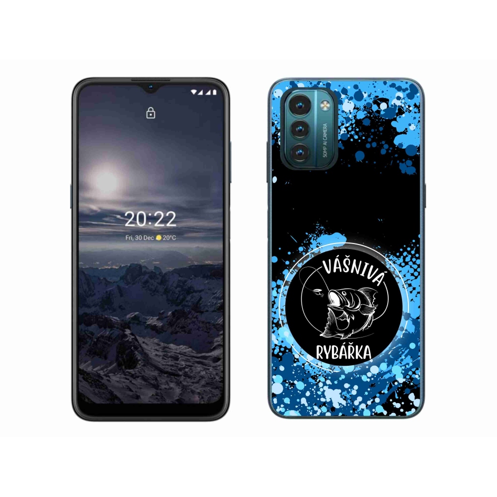 Zselés borítás mmCase a Nokia G11/G21 készülékhez - szenvedélyes halász fekete háttérrel