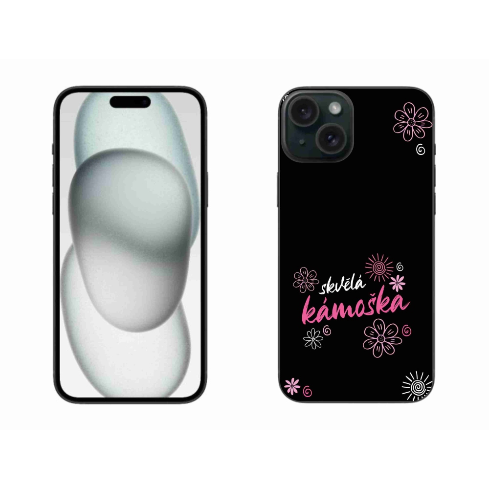 Gél borítás mmCase iPhone 15 Plus készülékhez - nagyszerű barát fekete háttérrel