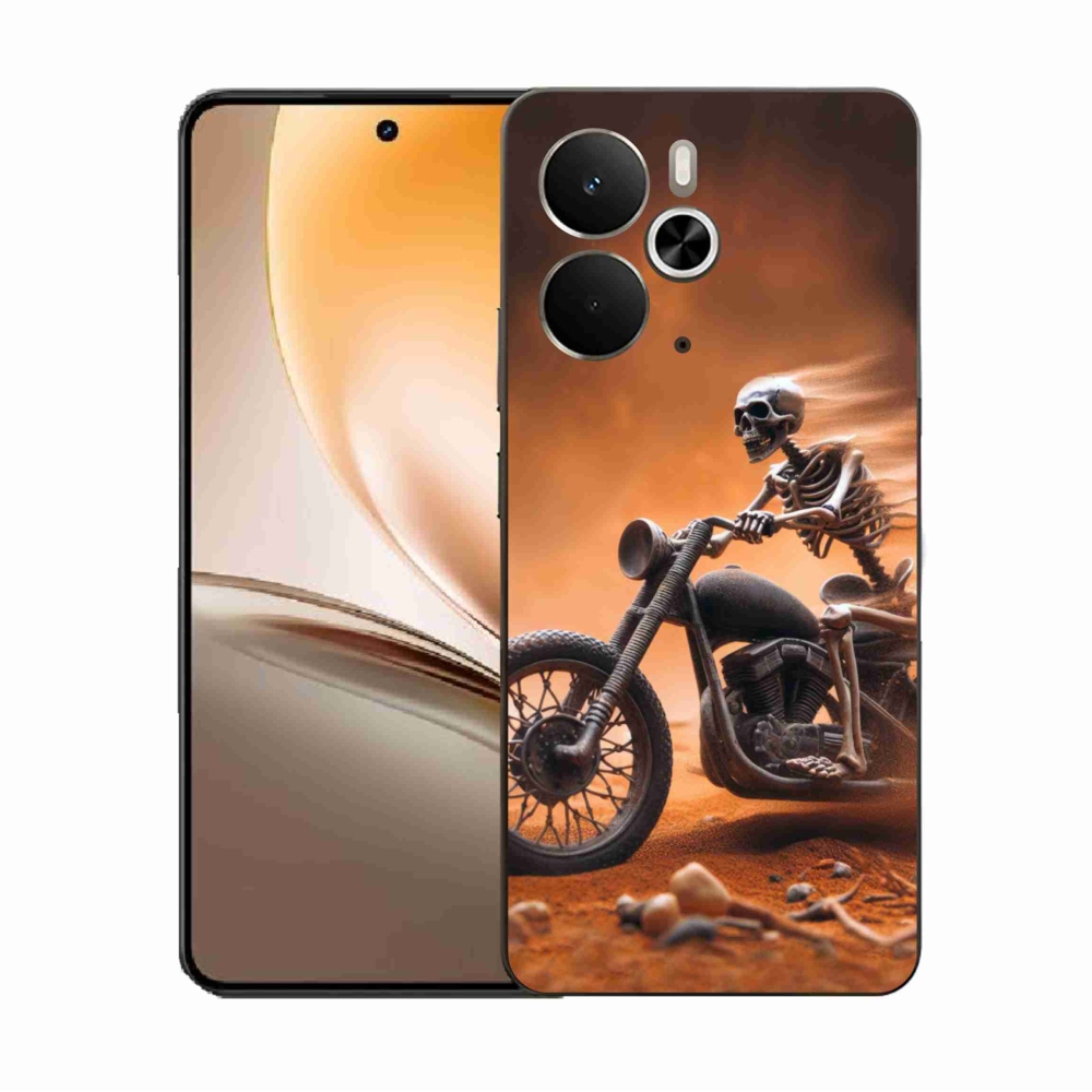 Gél borítás mmCase a Realme 14 5G/14T 5G-hez - csontváz motorkerékpáron