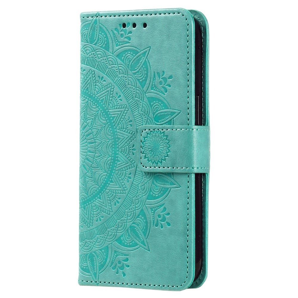Mandala könyv tok a Xiaomi Redmi Note 14-hez - teal színű