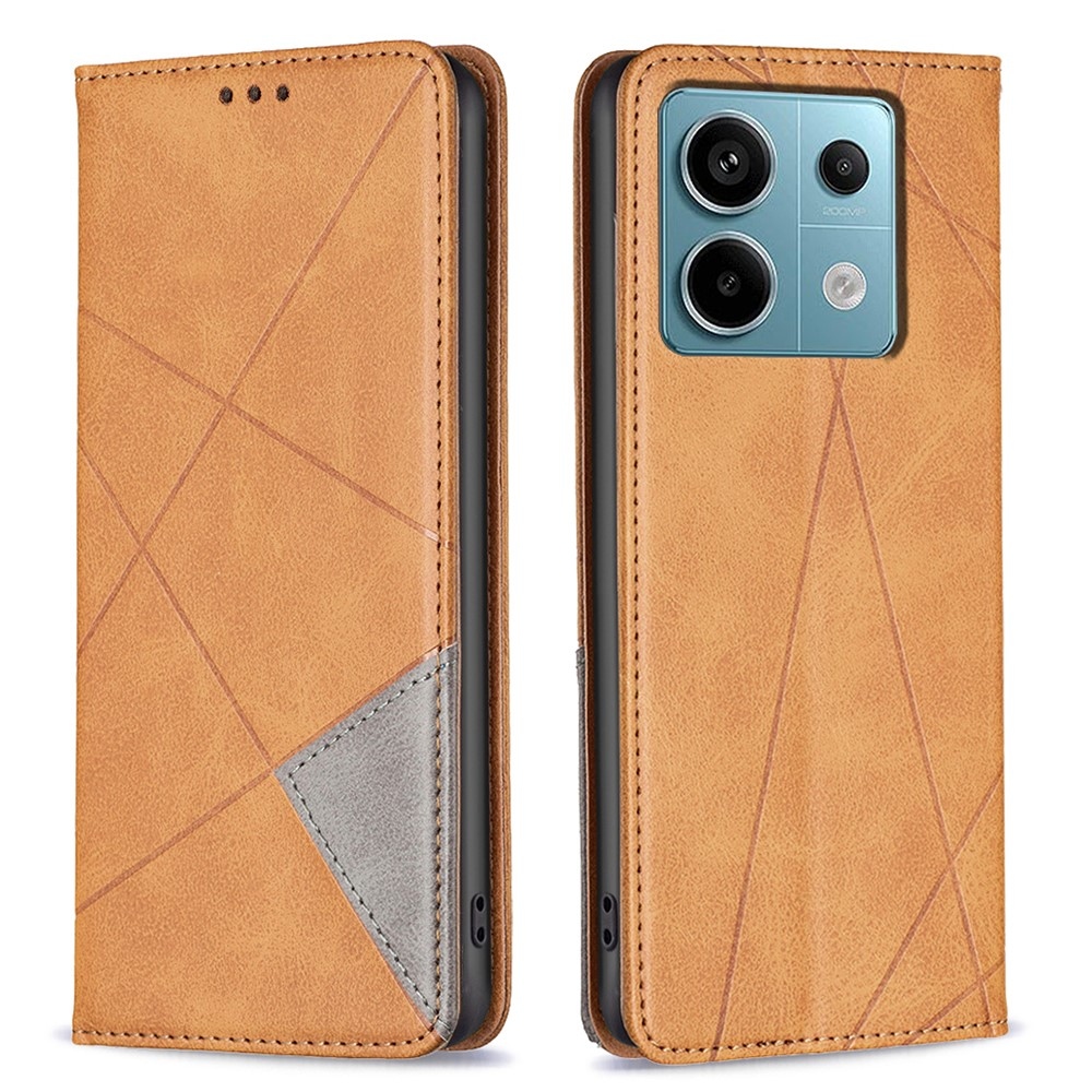 Háromszög alakú könyv tok Xiaomi Redmi Note 13 Pro 4G/Poco M6 Pro - sárga