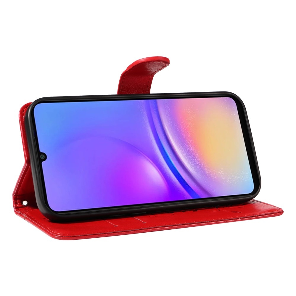 Virágos könyv tok Samsung Galaxy A06 4G készülékhez - piros