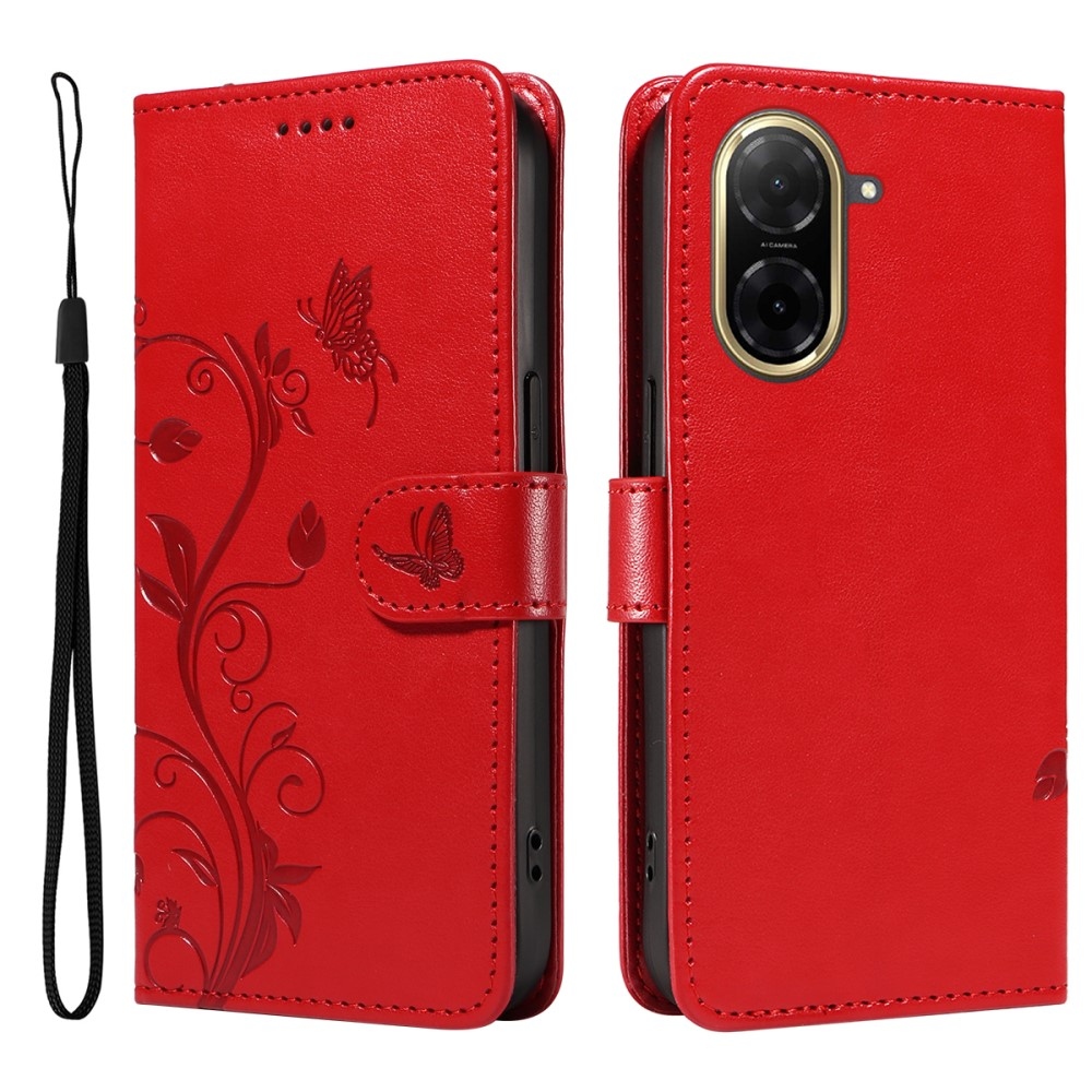 Virágos könyv tok Xiaomi Redmi A5 (173.45x79.35x8.45mm) - piros