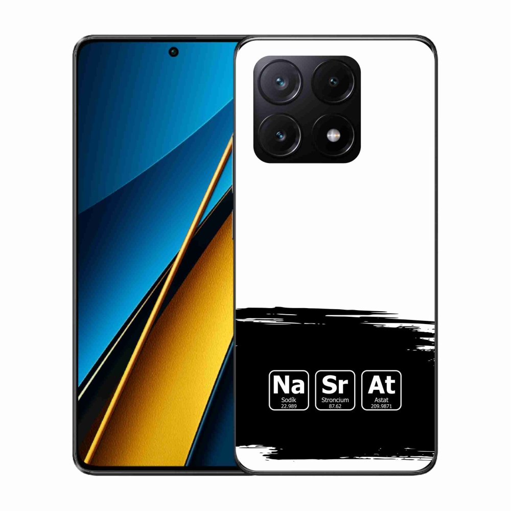 Gél borító mmCase a Xiaomi Poco X6 Pro 5G-n - kémiai elemek fekete és fehér háttérrel