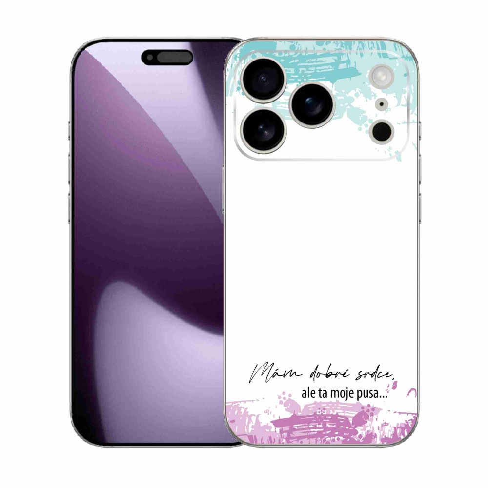 Gél borítás mmCase iPhone 17 Pro készülékhez - vicces szöveg 3 fehér háttér