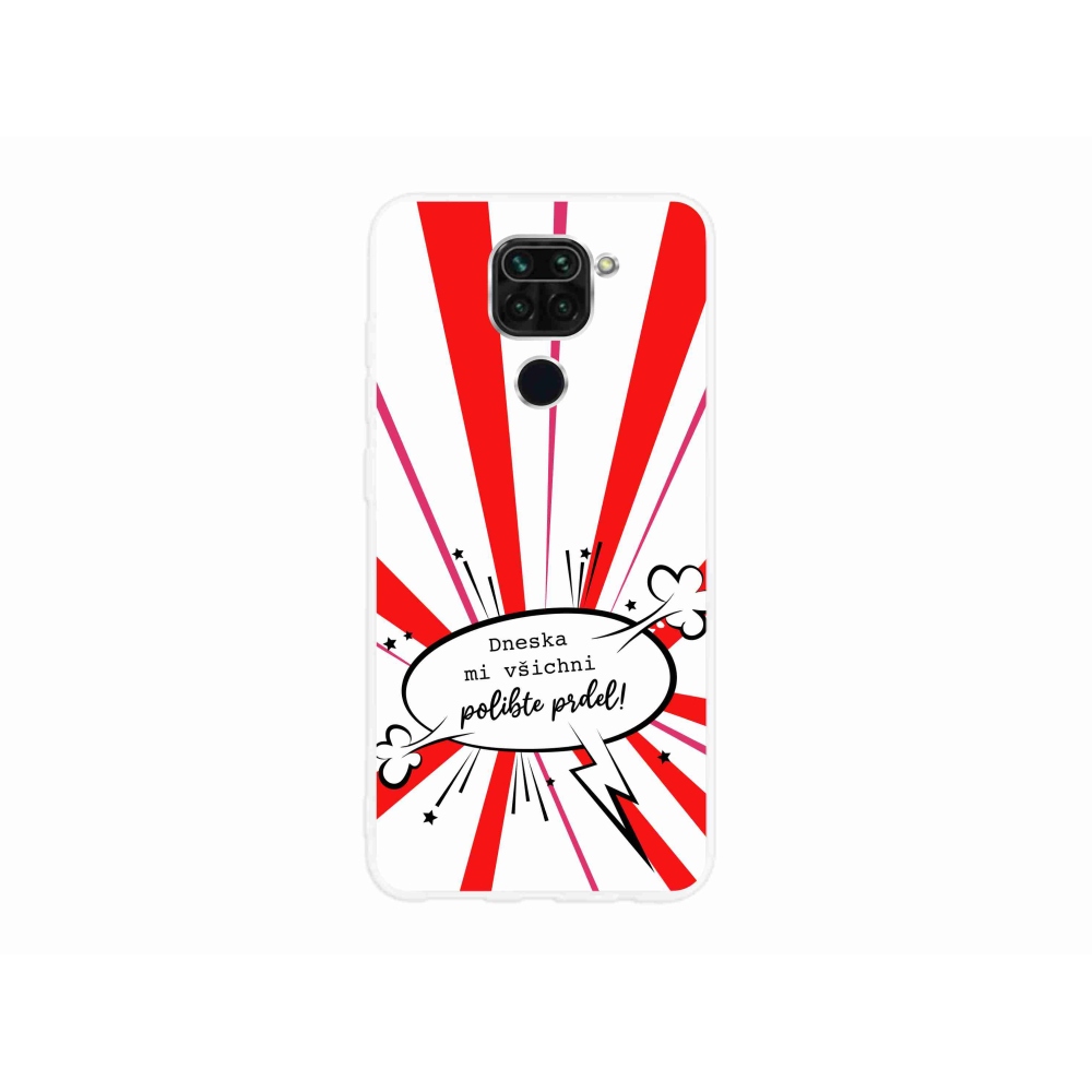 Gél borító mmCase a Xiaomi Redmi Note 9-hez - vicces szöveg 15 fehér háttérrel