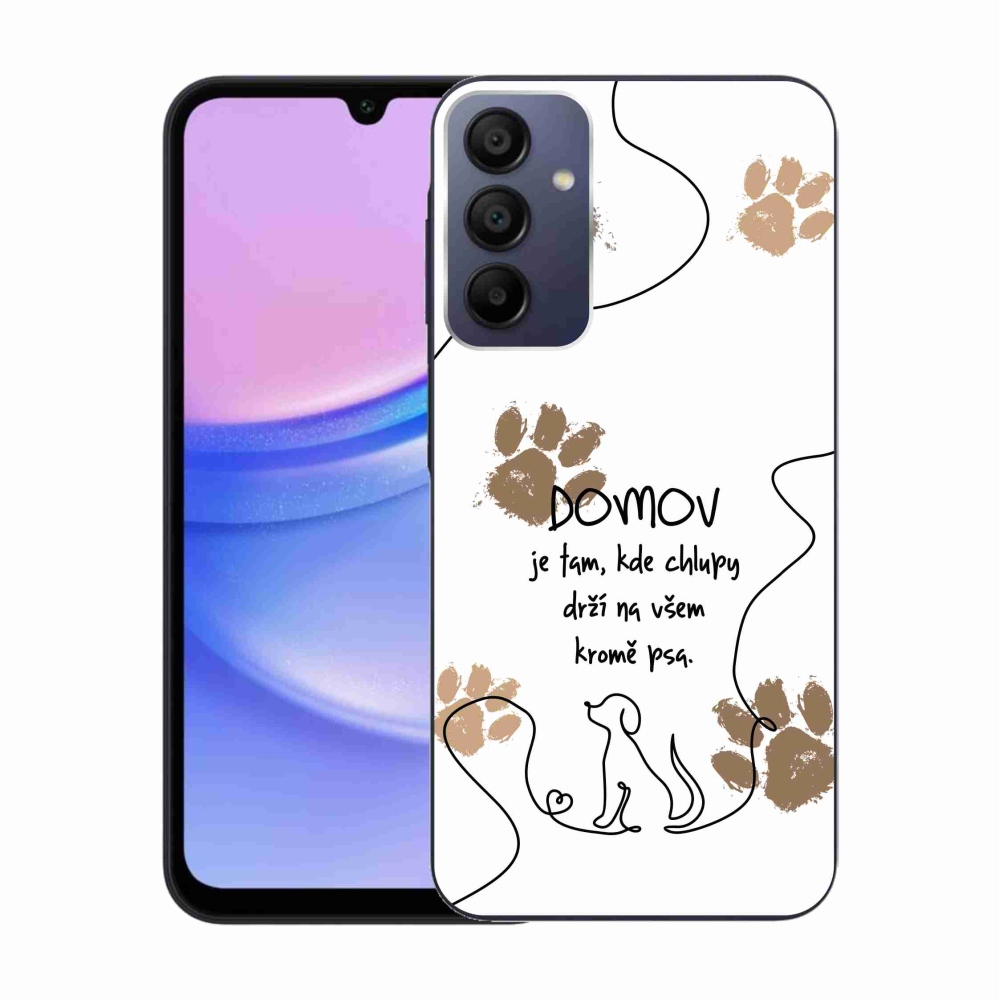 Gél borítás mmCase Samsung Galaxy A15 4G/5G készülékhez - kutyás motívum fehér háttérrel