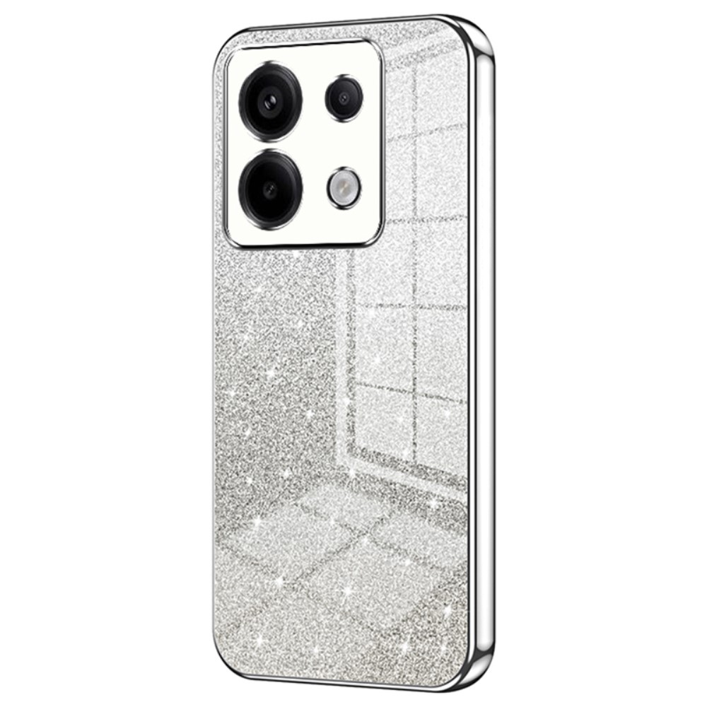 Vágott zselés csillogó tok a Xiaomi Redmi Note 13 Pro 5G/Poco X6 5G számára - ezüst színű