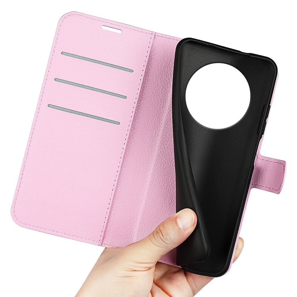 Litchi könyvtáska a Realme 14 Pro+ 5G készülékhez - rózsaszín