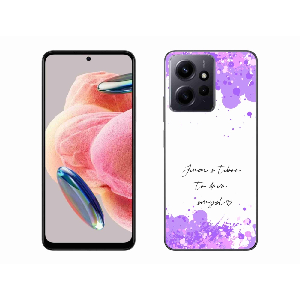 Gél borító mmCase a Xiaomi Redmi Note 12 4G-hez - szerelmes szöveg fehér háttérrel