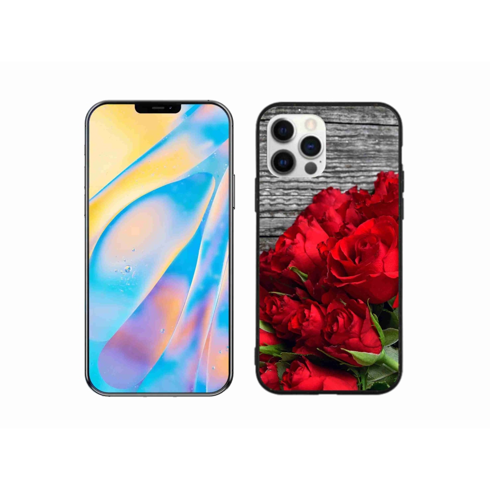 Gél borítás mmCase iPhone 12 Pro készülékhez - piros rózsa