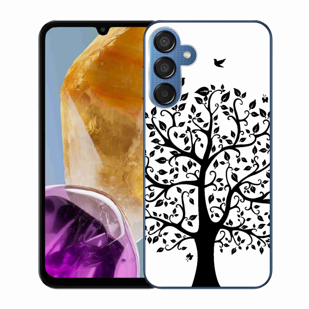 Zselés borítás mmCase Samsung Galaxy M15 5G - fekete-fehér fa