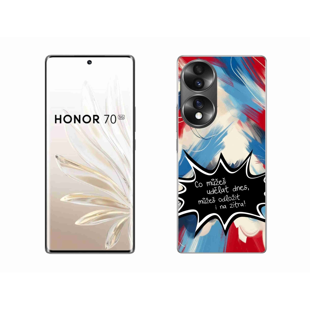 Gél borító mmCase a Honor 70 készülékhez - vicces szöveg 9 fekete háttér