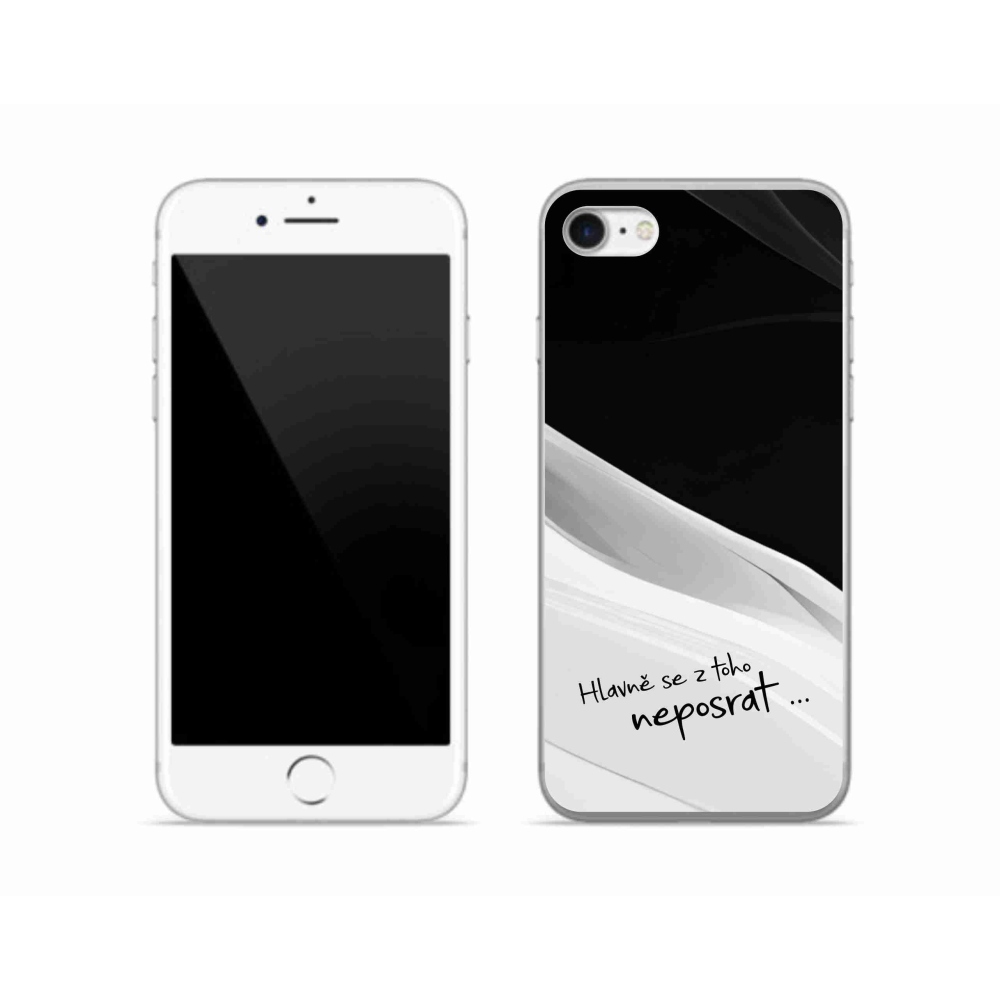 Gél borító mmCase iPhone SE (2020) - vicces szöveg 13 fehér és fekete háttérrel