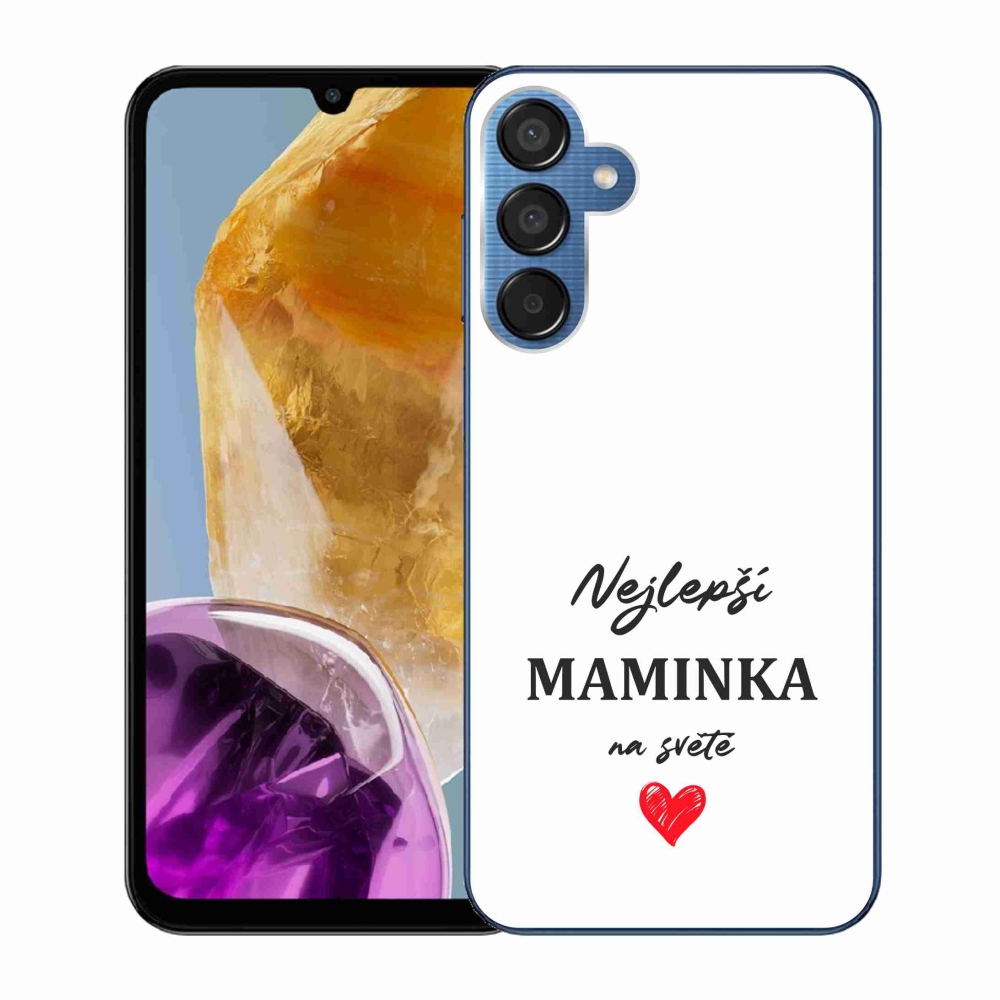 Gél borító mmCase Samsung Galaxy M15 5G - legjobb anya 1 fehér háttér