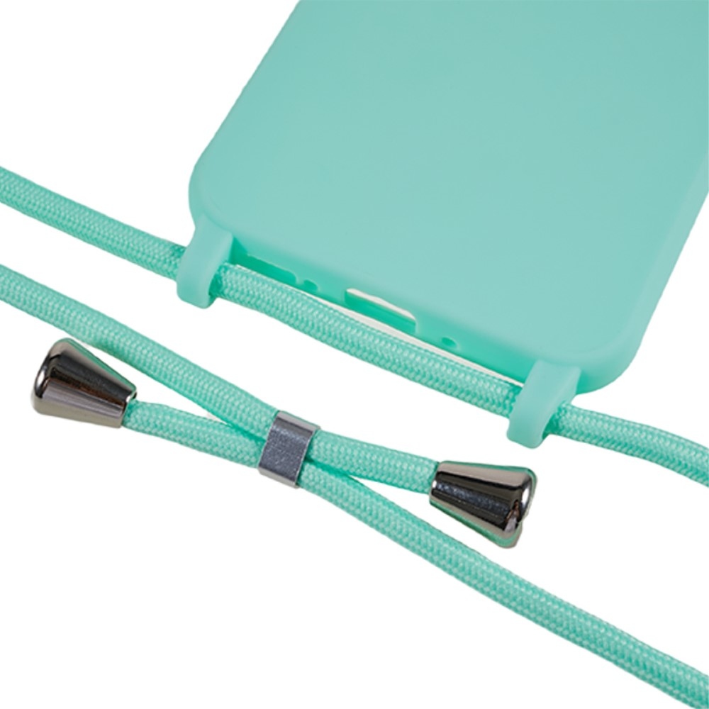 Zsinórral ellátott zselés tok Samsung Galaxy S25 készülékhez - kékeszöld színű