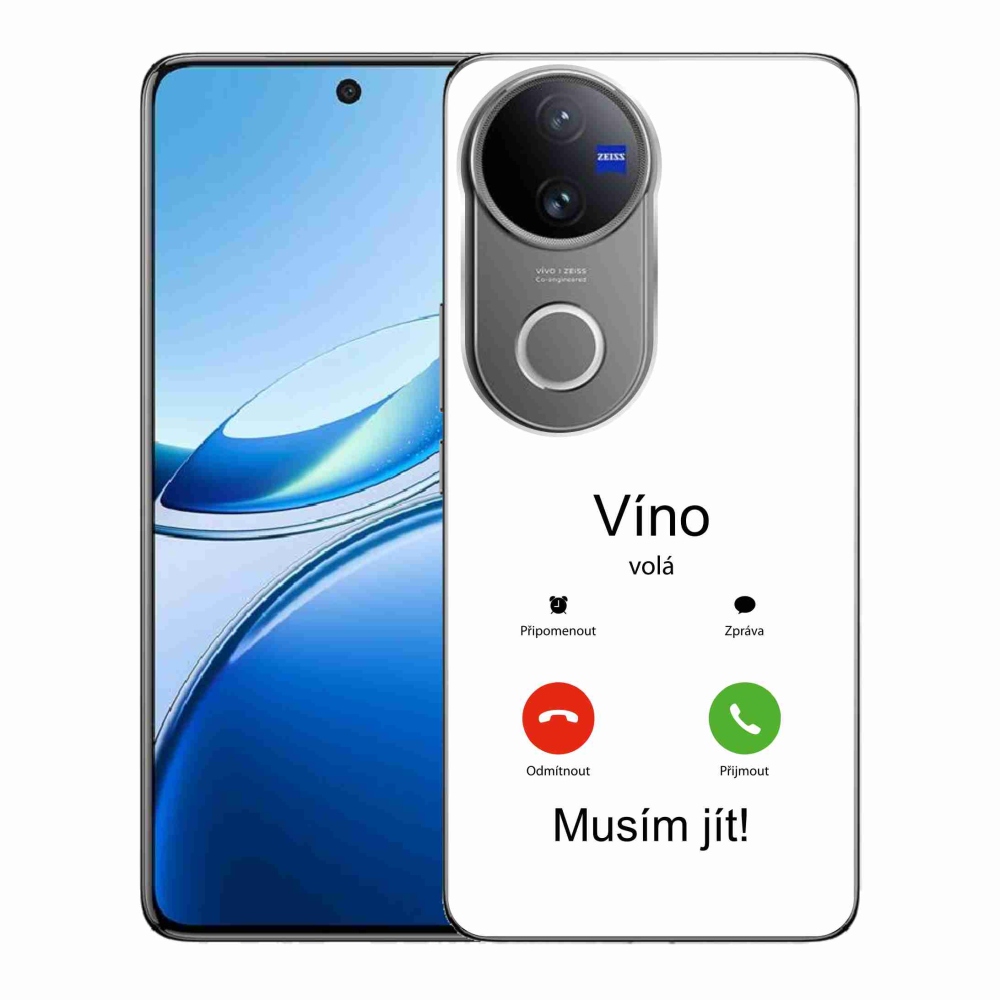 Gél borítás mmCase a Vivo V50 5G készülékre - bor hívja a fehér hátteret