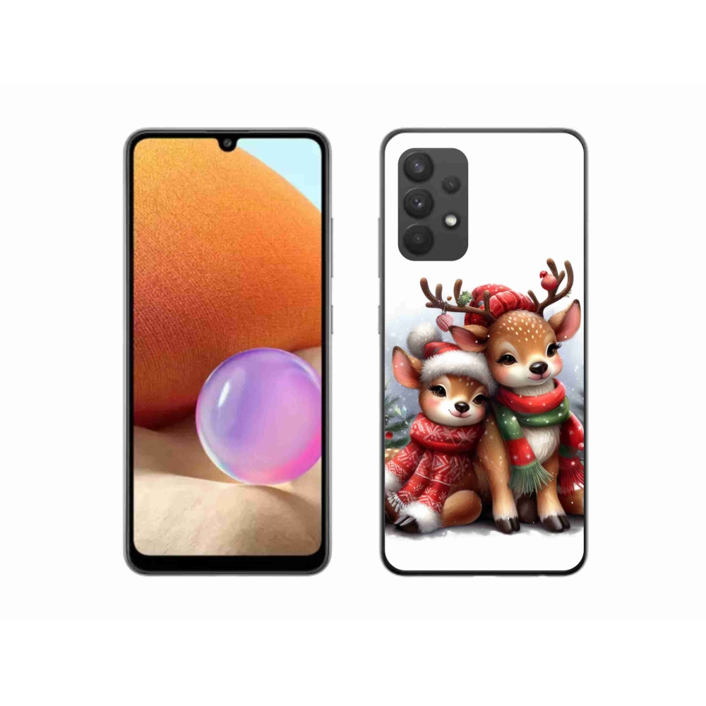 Zselés borítás mmCase Samsung Galaxy A32 4G - karácsonyi rénszarvashoz