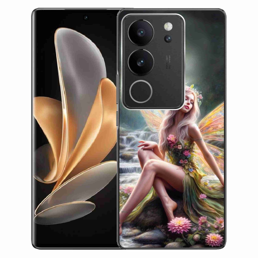 Zselés borítás mmCase a Vivo V29 5G-hez - pillangó nő 1