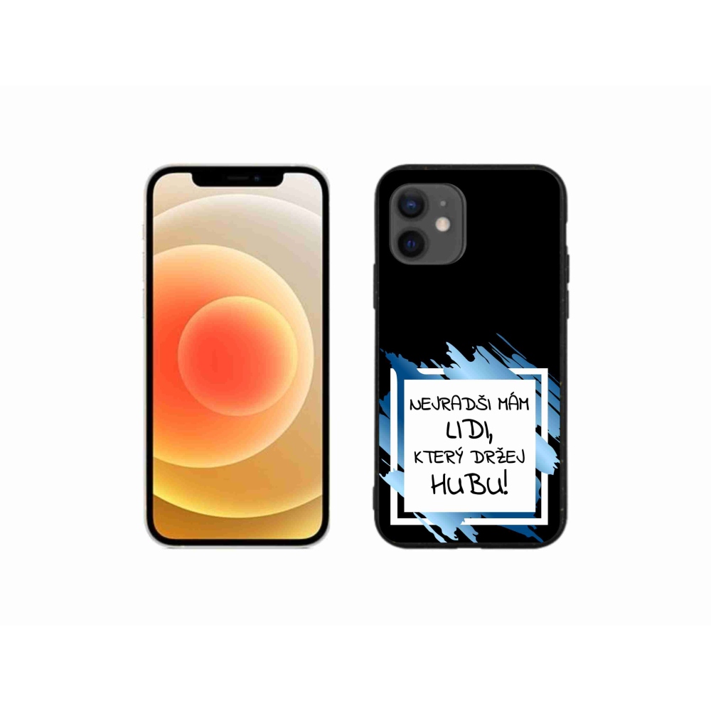 Gél borítás mmCase iPhone 12 mini készülékhez - vicces szöveg 7 fehér és fekete háttérrel