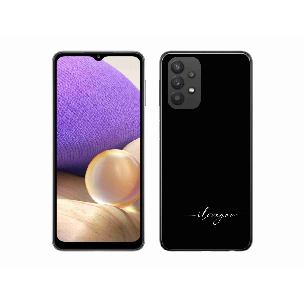 Gél borítás mmCase Samsung Galaxy A32 5G - I love you fekete háttérrel
