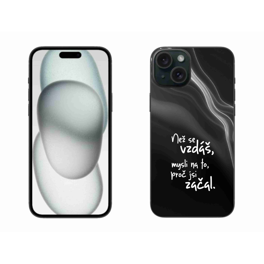 Zselés borítás mmCase iPhone 15 Plus készülékhez - idézet 2 fekete háttér