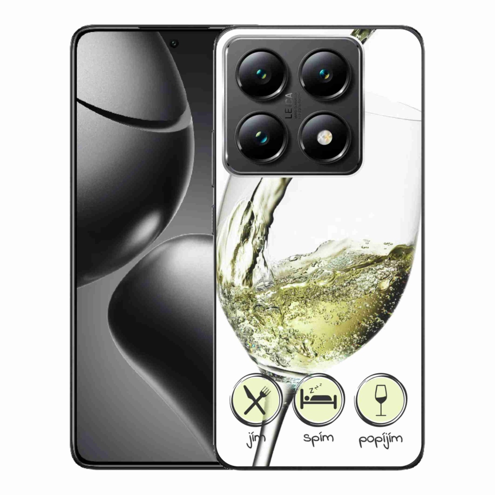 Gél borítás mmCase a Xiaomi 14T Pro számára - borospohár fehér