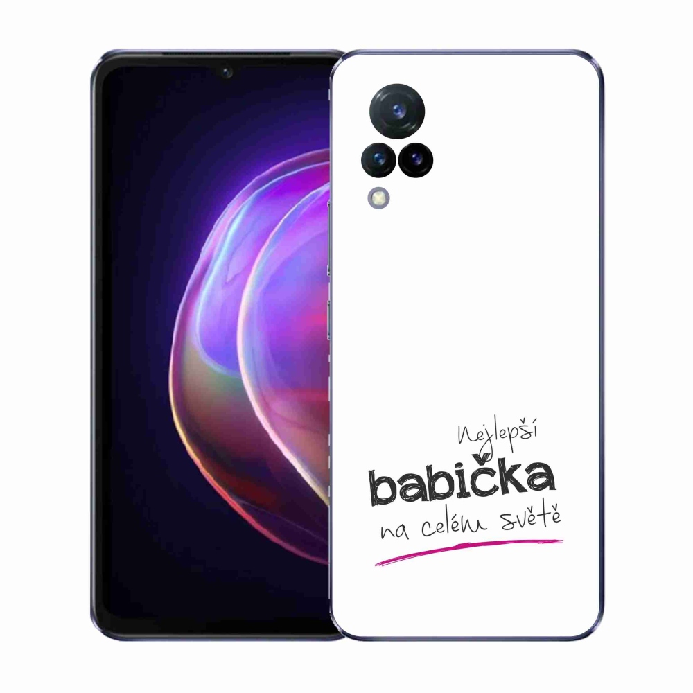 Gél borító mmCase a Vivo V21 4G/5G - legjobb nagymama 4 fehér háttérrel