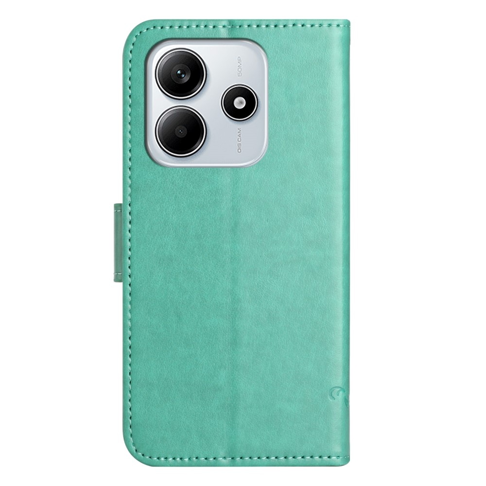 Virágos könyvtáska Xiaomi Redmi Note 14 5G - teal színű