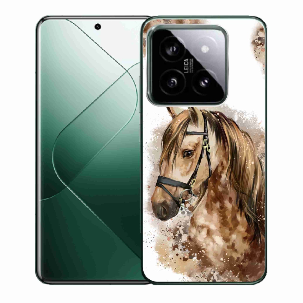 Gél borító mmCase a Xiaomi 14 - barna rajzfilm lóhoz