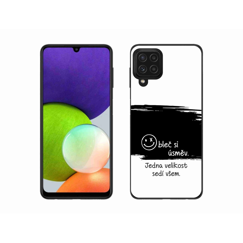 Gél borító mmCase Samsung Galaxy A22 4G - vicces szöveg 8 fekete és fehér háttérrel