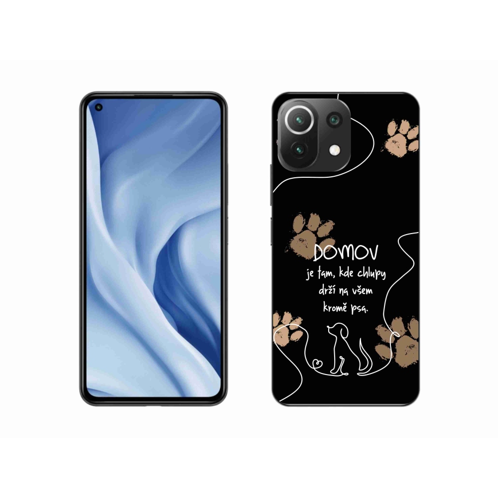 Gél borító mmCase a Xiaomi 11 Lite 5G NE számára - kutya motívum fekete háttérrel