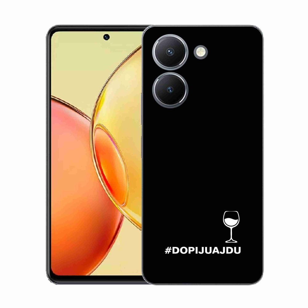 Gél borító mmCase a Vivo Y36-hoz - bor motívum fekete háttérrel