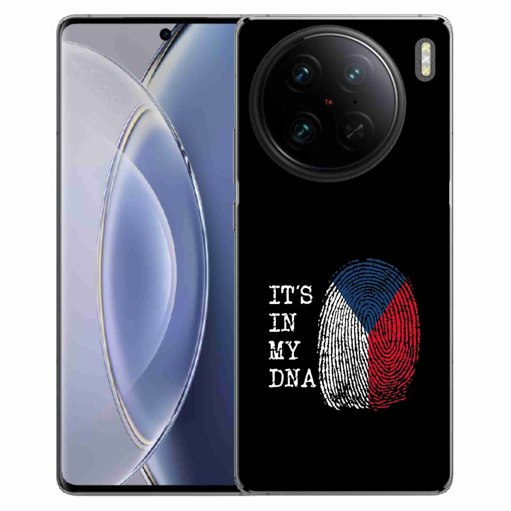 Gél borítás mmCase a Vivo X90 Pro - zászló ujjlenyomat fekete háttérrel