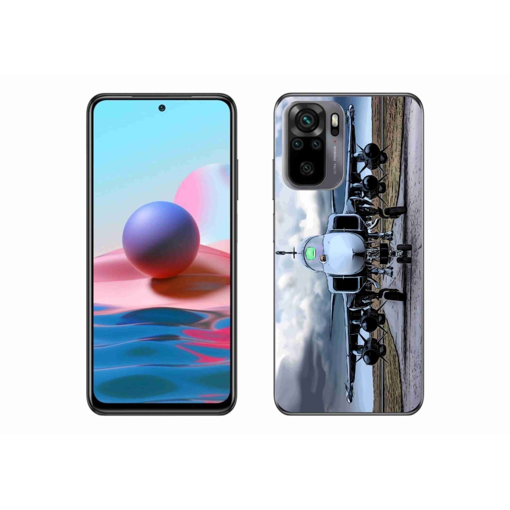 Gél borító mmCase a Xiaomi Redmi Note 10 4G-hez - katonai repülőgépek