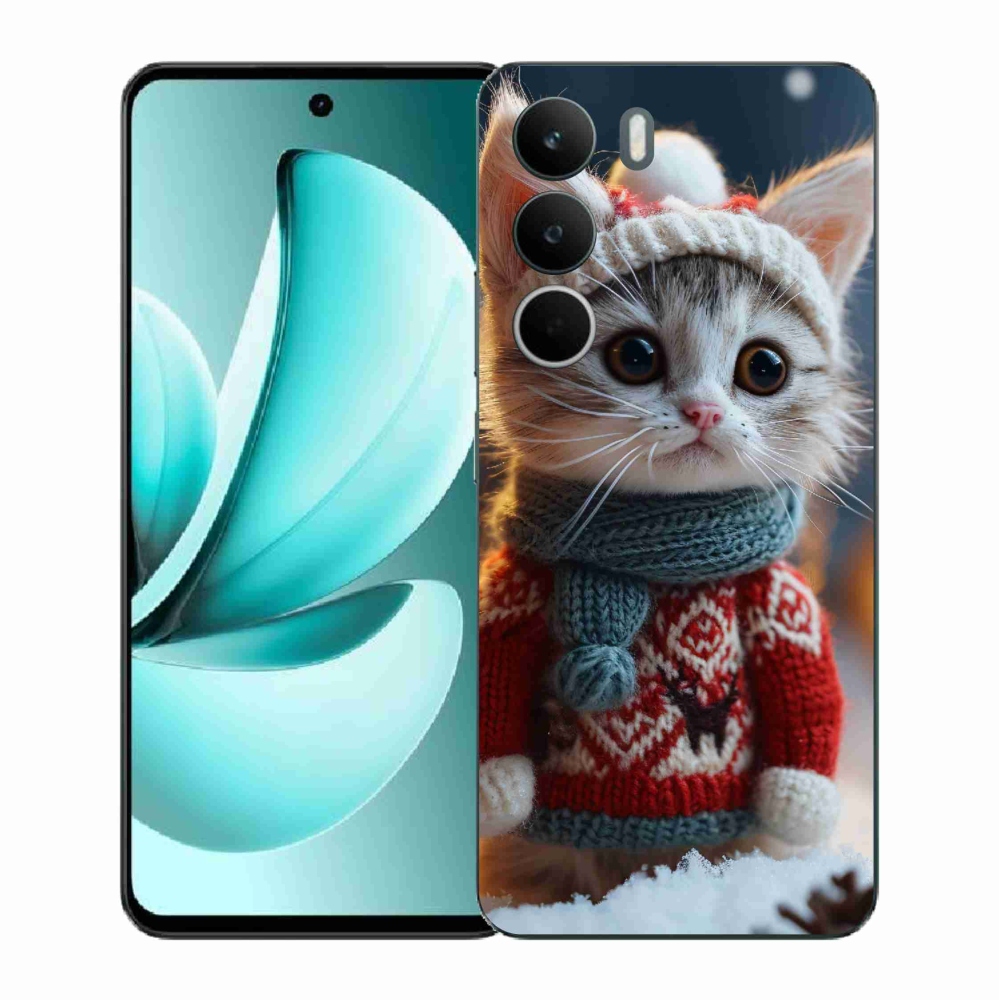 Gél borítás mmCase a Realme C71 készülékhez - cica pulóverben