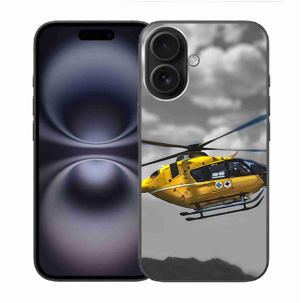 Zselés borítás mmCase iPhone 16 készülékhez - sárga helikopter