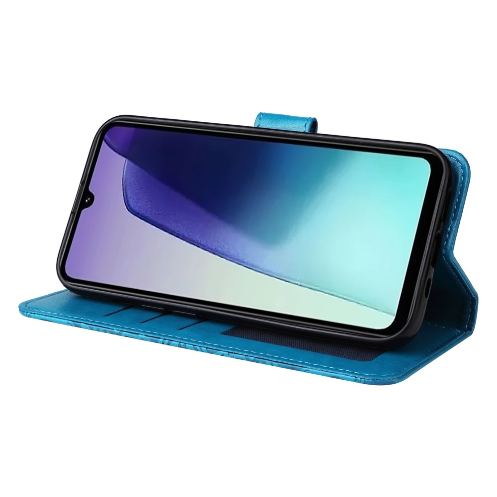 Napraforgó könyv tok Xiaomi Redmi 14C/Poco C75-hez - kék