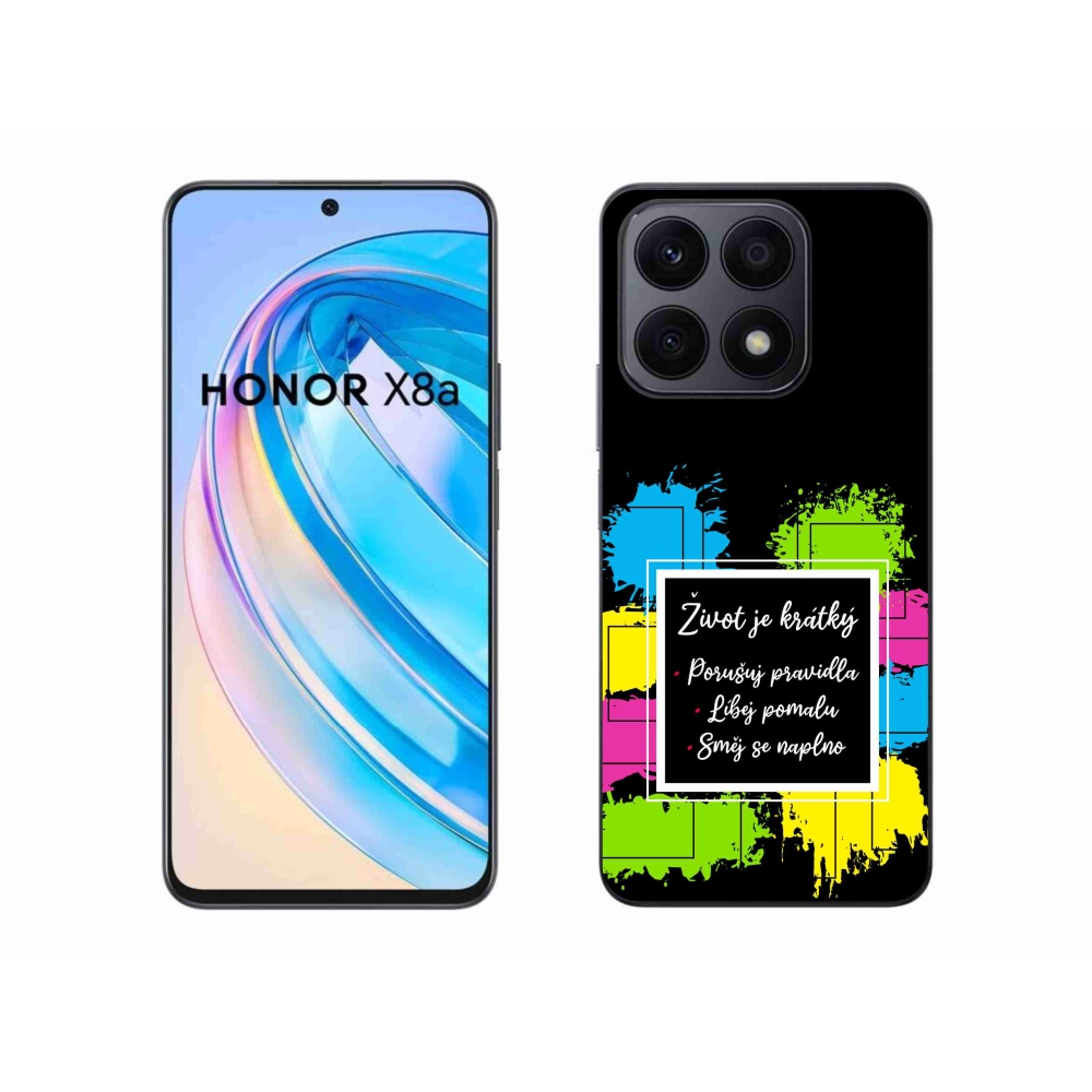 Gél borítás mmCase a Honor X8a készülékhez - Idézet 5 fekete háttér