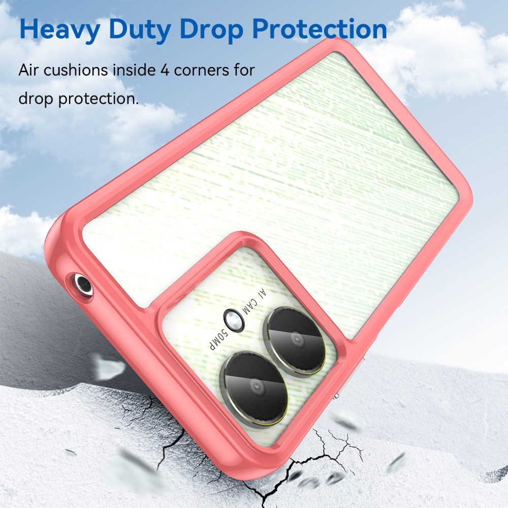 Gél tok rögzített hátlappal a Xiaomi Redmi 13C 5G-re - piros