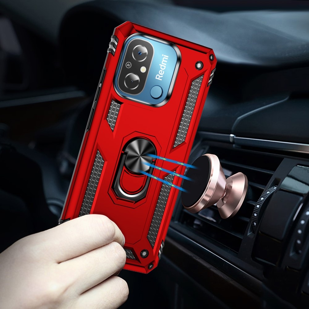 Gyűrűálló borítás Xiaomi Redmi 12C-hez - piros