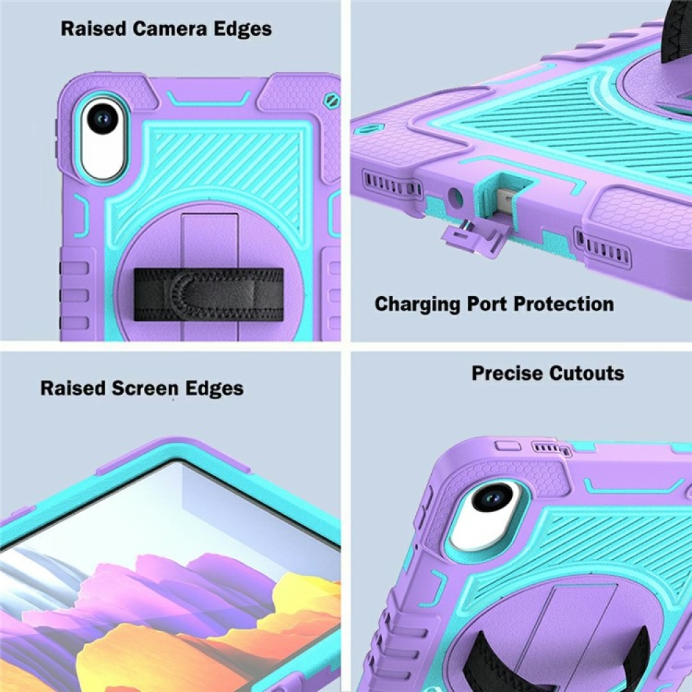 Strape tartós borító kézi fogantyúval és pánttal Xiaomi Redmi Pad 2 - lila/kék-zöld
