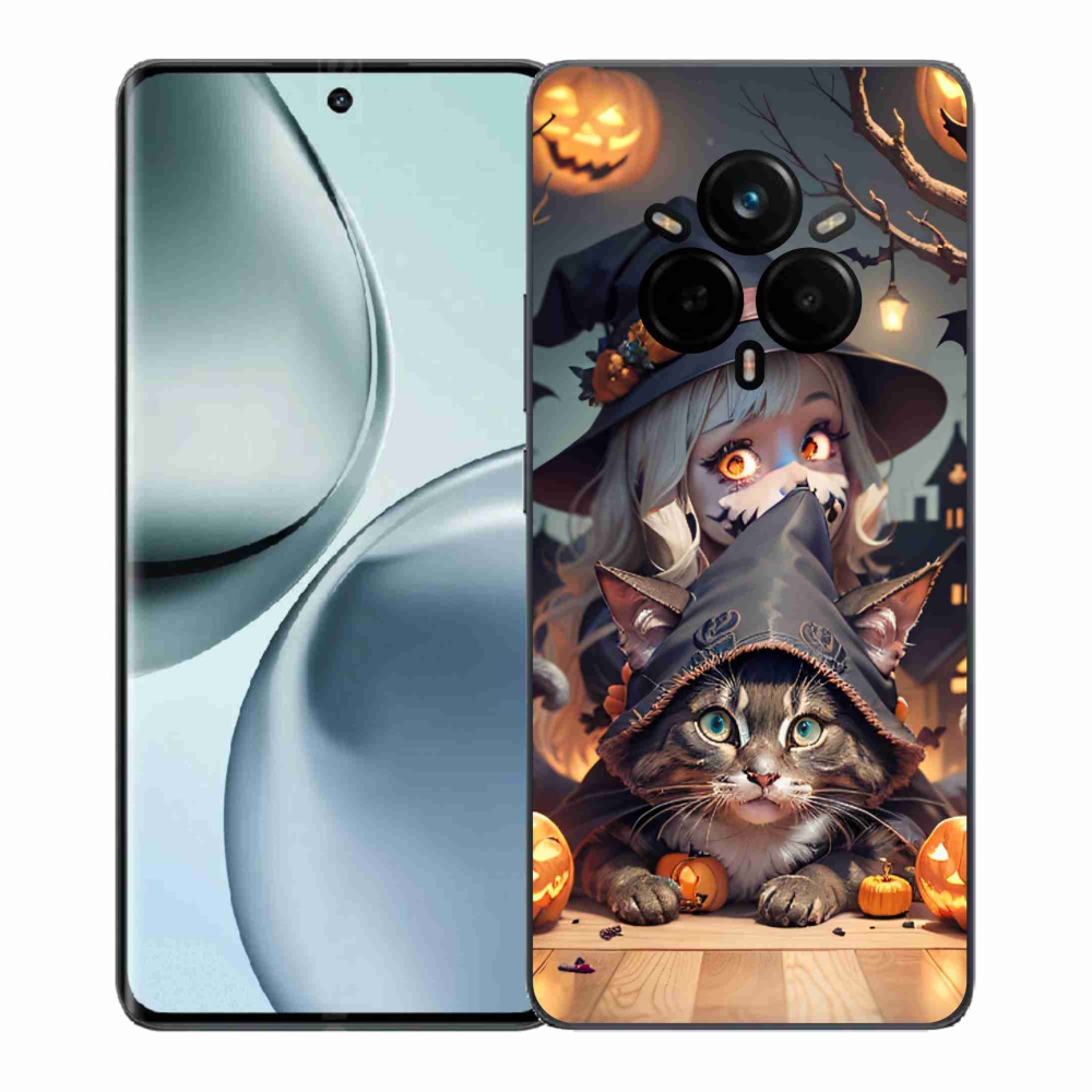 Gél borítás mmCase a Realme 14 Pro+ 5G - boszorkány macskával